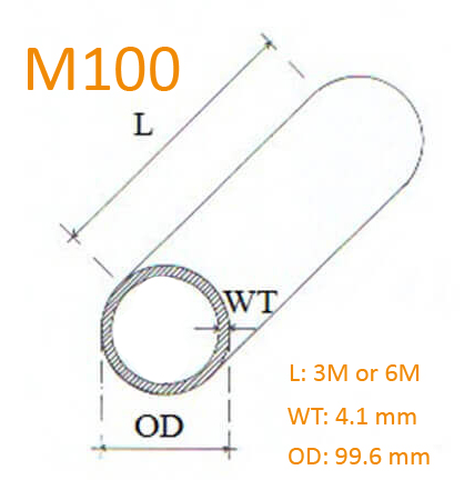 ابعاد و ضخامت لوله کاندوئیت گالوانیزه گرم میلیمتری M100